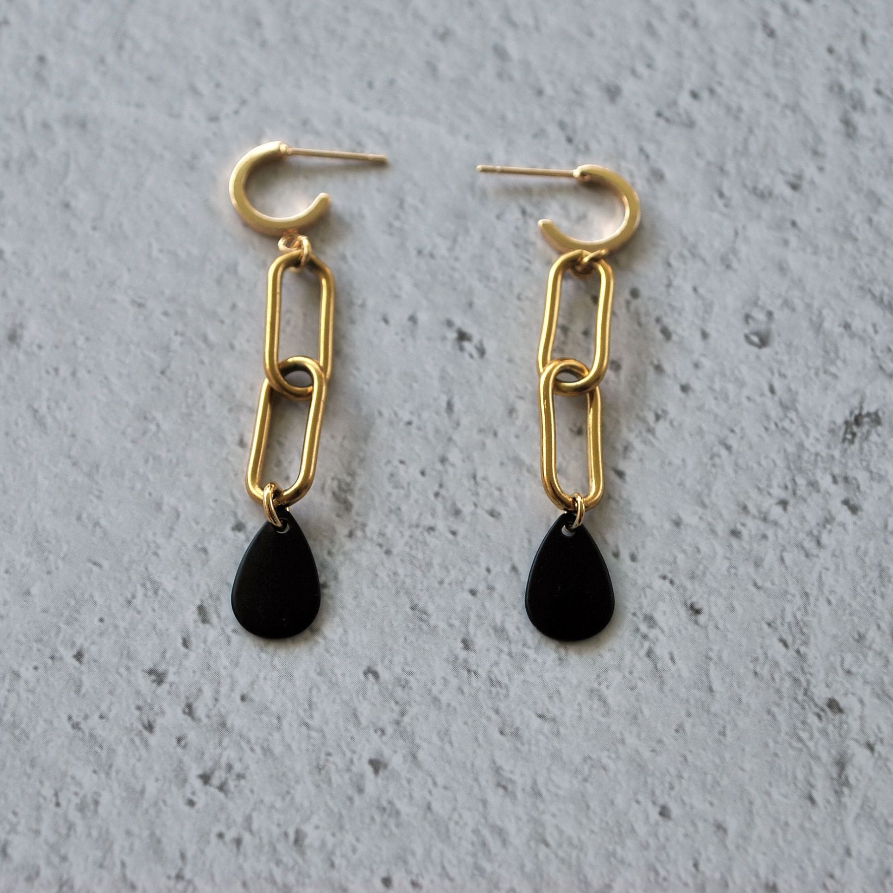 Blanchette Gold hoop earrings and a drop